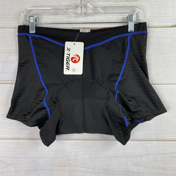 X-Tiger Shorts Size XL Padded Black Blue Cycling Bike Underwear Layer Gel NWT - Picture 1 of 6